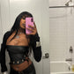 Leather Lace Top